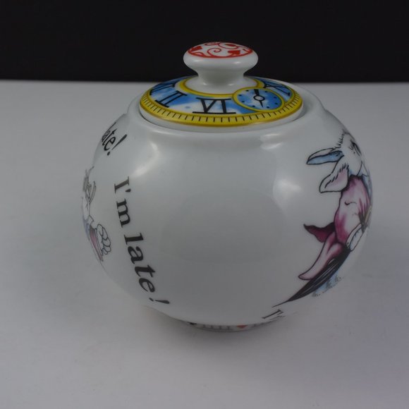 RARE FIND! Ceramic Alice in Wonderland Sugar Bowl w Lid Designed by Paul Cardew - Picture 4 of 11